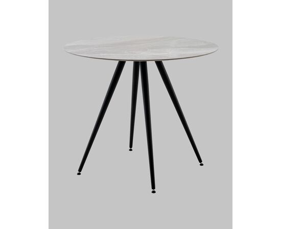 Стол Ники круглый столешница керамика Italian light grey 900, изображение 2 | Интернет магазин мебели и декора LifeDekor