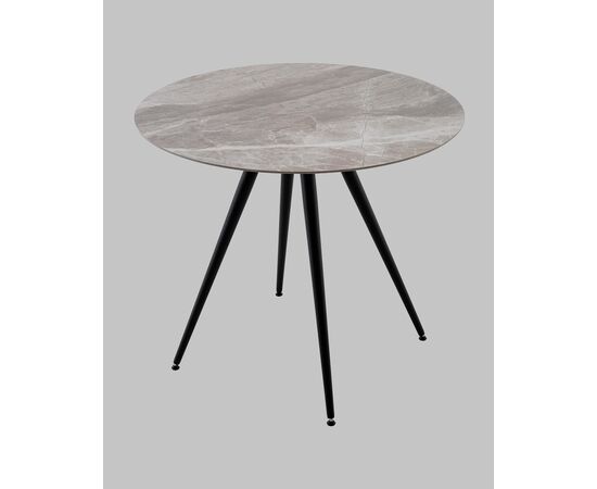 Стол Ники круглый столешница керамика Italian light grey 900, изображение 3 | Интернет магазин мебели и декора LifeDekor