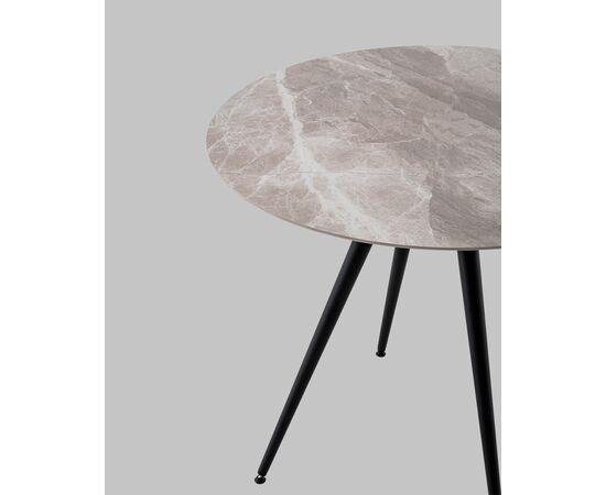 Стол Ники круглый столешница керамика Italian light grey 900, изображение 5 | Интернет магазин мебели и декора LifeDekor