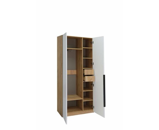 Шкаф Стефани 2, Дуб Крафт Золотой / Софт Белый, изображение 8 | Интернет магазин мебели и декора LifeDekor