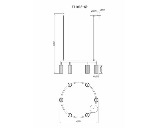 Люстра подвесная Moderli V11601-6P Cora, изображение 13 | Интернет магазин мебели и декора LifeDekor