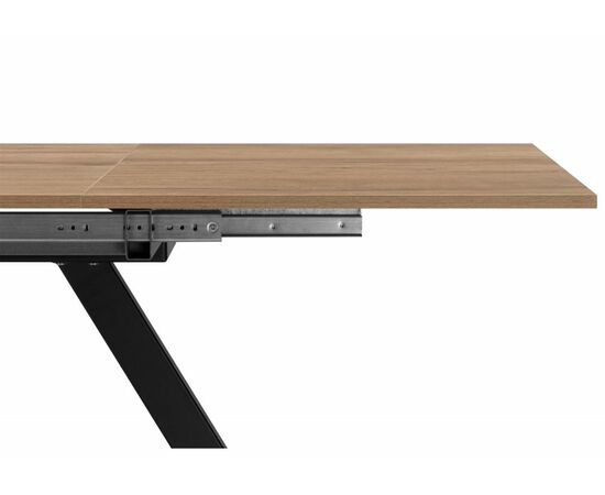 Стол деревянный Keon 116(155,5)x77 раздвижной дуб табачный / черный, изображение 6 | Интернет магазин мебели и декора LifeDekor