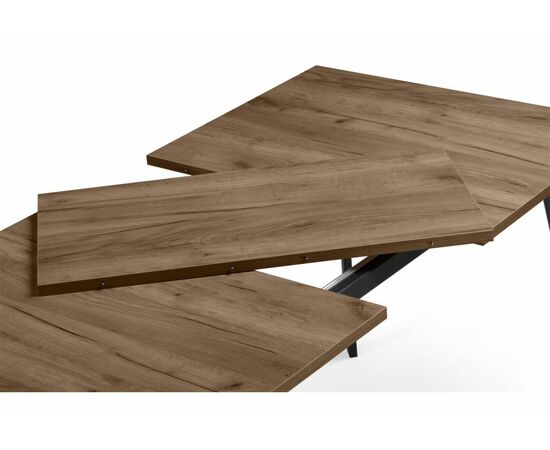 Стол деревянный Кортни 120 (160) x 80 дуб крафт табачный / черный матовый, изображение 5 | Интернет магазин мебели и декора LifeDekor