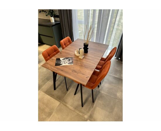 Стол деревянный Кортни 120 (160) x 80 дуб крафт табачный / черный матовый, изображение 11 | Интернет магазин мебели и декора LifeDekor