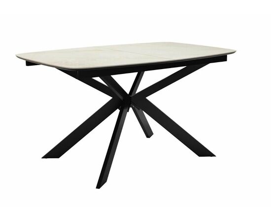 Стол DikLine BK140 Керамика глянец Ostra Bianco (мрамор глянец белый)/подстолье черное/опоры черные | Интернет магазин мебели и декора LifeDekor