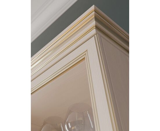 Шкаф-витрина угловой Сиена, бежевая, изображение 2 | Интернет магазин мебели и декора LifeDekor