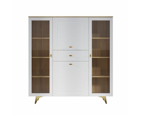 Шкаф-витрина Вега Сапфир 140, белый глянец, изображение 3 | Интернет магазин мебели и декора LifeDekor