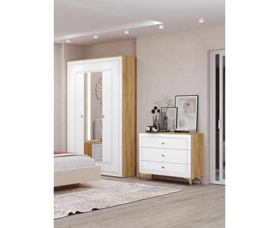 Шкаф Вега Сапфир 3дв, белый глянец, изображение 7 | Интернет магазин мебели и декора LifeDekor