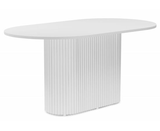 Стол деревянный Барон О 160 х 90 белая пленка шагрень / белые ноги | Интернет магазин мебели и декора LifeDekor