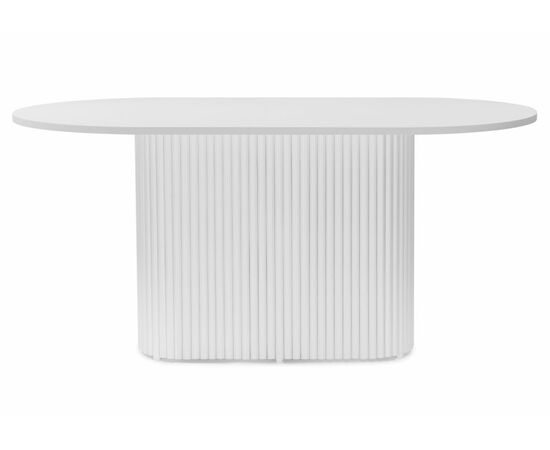 Стол деревянный Барон О 160 х 90 белая пленка шагрень / белые ноги, изображение 2 | Интернет магазин мебели и декора LifeDekor