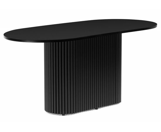 Стол деревянный Барон О 160 х 90 черная пленка шагрень / черные ноги | Интернет магазин мебели и декора LifeDekor