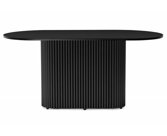 Стол деревянный Барон О 160 х 90 черная пленка шагрень / черные ноги, изображение 2 | Интернет магазин мебели и декора LifeDekor