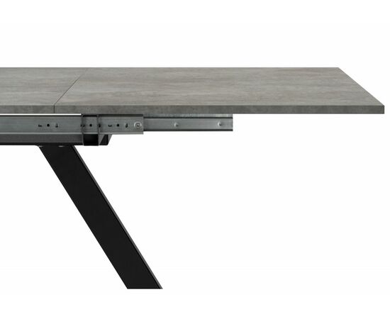 Стол деревянный Keon 116(155,5)x77 раздвижной цемент / черный, изображение 5 | Интернет магазин мебели и декора LifeDekor