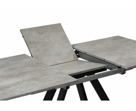 Стол деревянный Keon 116(155,5)x77 раздвижной цемент / черный, изображение 6 | Интернет магазин мебели и декора LifeDekor