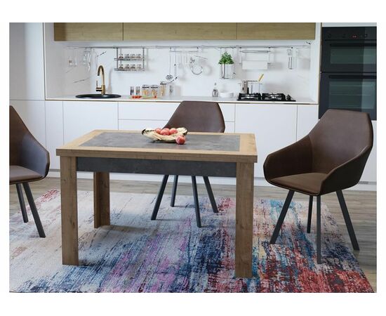 Стол деревянный Хьюстон тип 4 дуб вотан / моод темный, изображение 5 | Интернет магазин мебели и декора LifeDekor