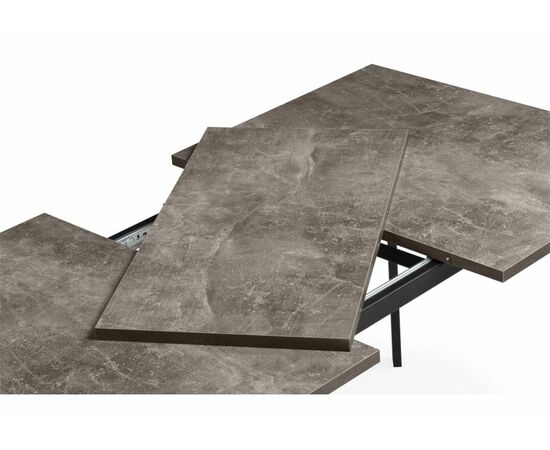 Стол деревянный Кортни 117 (157) x 77 бетон темный / черный матовый, изображение 5 | Интернет магазин мебели и декора LifeDekor