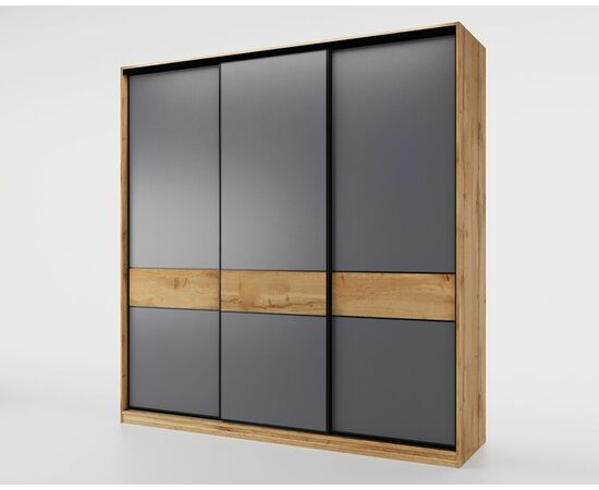 Шкаф-купе SLIM,184*60, Дуб вотан, Серый с зеркалом, изображение 7 | Интернет магазин мебели и декора LifeDekor