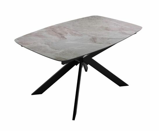 Стол DikLine BK140 Керамика Italian Grey (глянец серый)/подстолье черное/опоры черные, изображение 3 | Интернет магазин мебели и декора LifeDekor