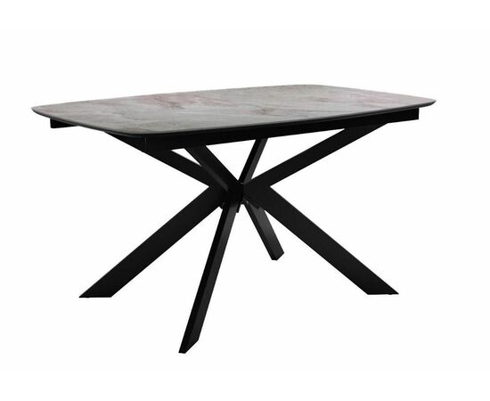 Стол DikLine BK140 Керамика Italian Grey (глянец серый)/подстолье черное/опоры черные | Интернет магазин мебели и декора LifeDekor