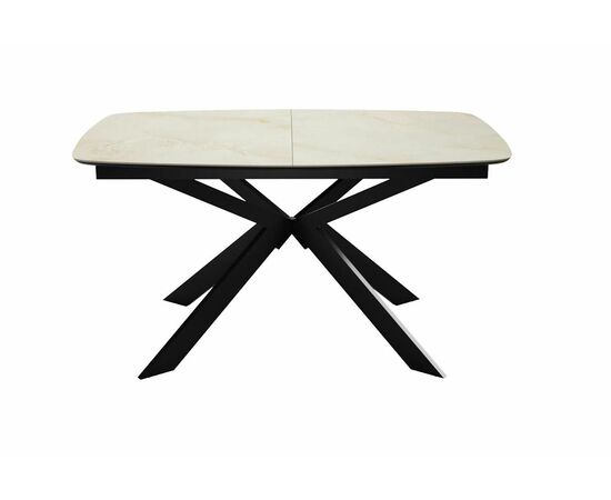 Стол DikLine BK140 Керамика глянец Ostra Bianco (мрамор глянец белый)/подстолье черное/опоры черные, изображение 4 | Интернет магазин мебели и декора LifeDekor