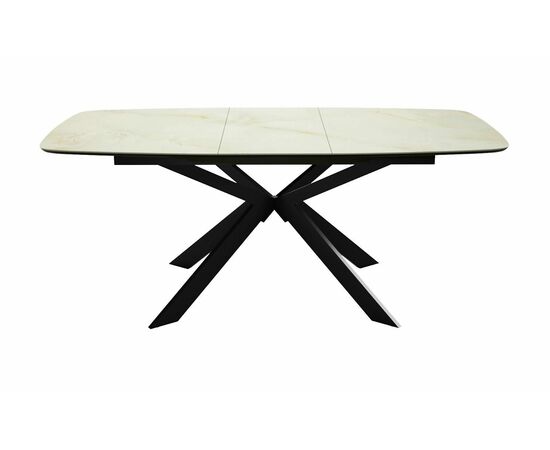 Стол DikLine BK140 Керамика глянец Ostra Bianco (мрамор глянец белый)/подстолье черное/опоры черные, изображение 5 | Интернет магазин мебели и декора LifeDekor