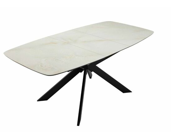 Стол DikLine BK140 Керамика глянец Ostra Bianco (мрамор глянец белый)/подстолье черное/опоры черные, изображение 6 | Интернет магазин мебели и декора LifeDekor
