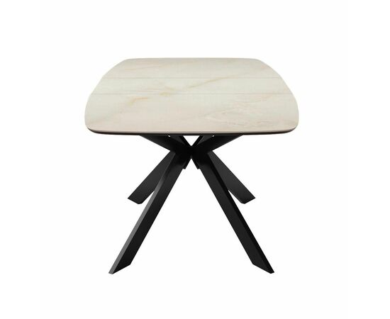 Стол DikLine BK140 Керамика глянец Ostra Bianco (мрамор глянец белый)/подстолье черное/опоры черные, изображение 2 | Интернет магазин мебели и декора LifeDekor