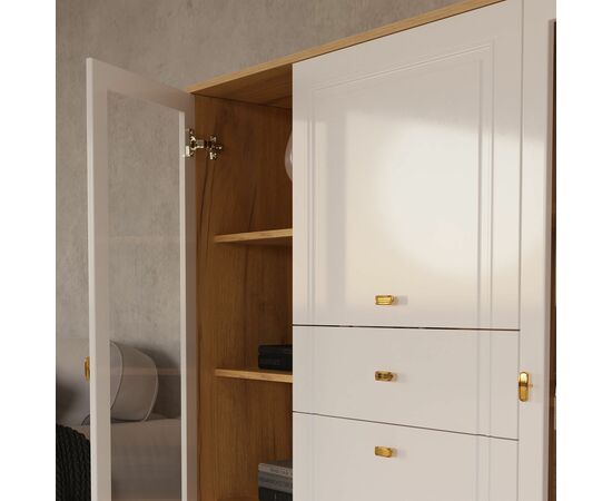 Шкаф-витрина Вега Сапфир 140, белый глянец, изображение 7 | Интернет магазин мебели и декора LifeDekor