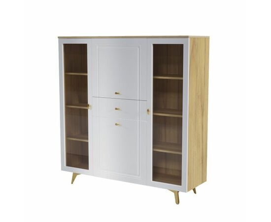 Шкаф-витрина Вега Сапфир 140, белый глянец | Интернет магазин мебели и декора LifeDekor