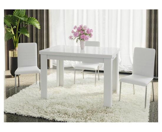 Стол стеклянный Норман тип 1 белый / стекло белый глянец, изображение 4 | Интернет магазин мебели и декора LifeDekor