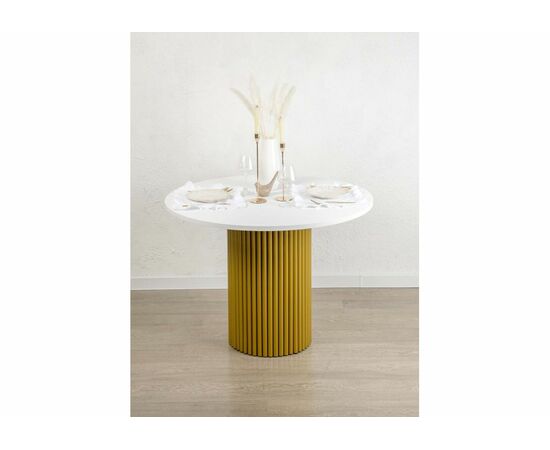 Стол деревянный Барел 100 белый / золото, изображение 6 | Интернет магазин мебели и декора LifeDekor