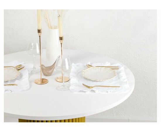 Стол деревянный Барел 100 белый / золото, изображение 7 | Интернет магазин мебели и декора LifeDekor