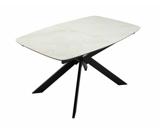 Стол DikLine BK140 Керамика глянец Ostra Bianco (мрамор глянец белый)/подстолье черное/опоры черные, изображение 7 | Интернет магазин мебели и декора LifeDekor