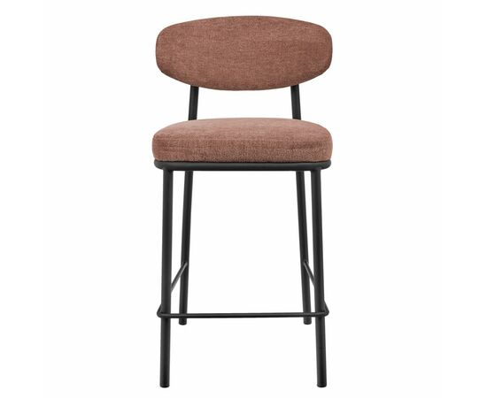 Стул полубарный Lucas 2 терракотовый шенилл с чёрными ножками, изображение 2 | Интернет магазин мебели и декора LifeDekor