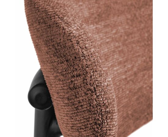 Стул полубарный Lucas 2 терракотовый шенилл с чёрными ножками, изображение 6 | Интернет магазин мебели и декора LifeDekor