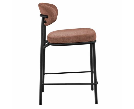 Стул полубарный Lucas 2 терракотовый шенилл с чёрными ножками, изображение 3 | Интернет магазин мебели и декора LifeDekor