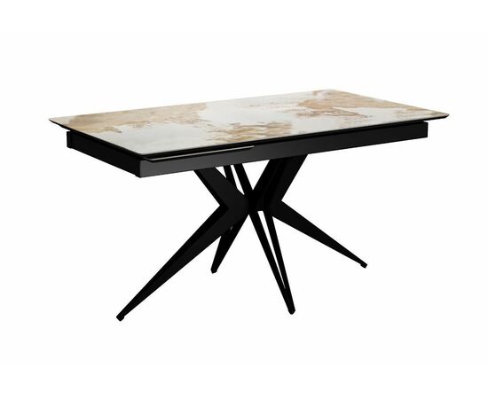 Стол DikLine DKS140 керамика PANDORA глянец, подстолье черное, опоры черные (2уп.) | Интернет магазин мебели и декора LifeDekor