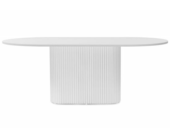 Стол деревянный Барон О 180 х 90 белая пленка шагрень / белые ноги, изображение 3 | Интернет магазин мебели и декора LifeDekor