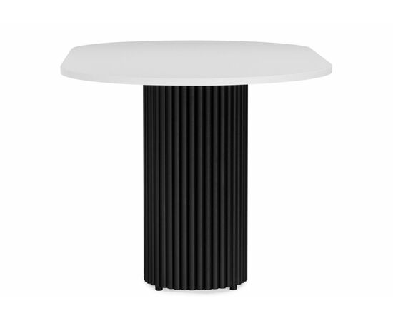 Стол деревянный Барон О 180 х 90 белая пленка шагрень / черные ноги, изображение 4 | Интернет магазин мебели и декора LifeDekor