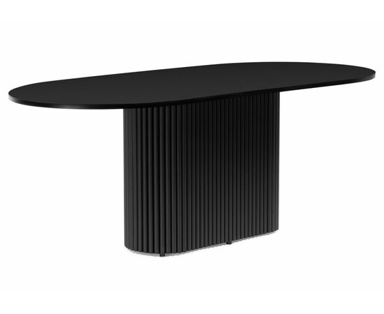 Стол деревянный Барон О 180 х 90 черная пленка шагрень / черные ноги | Интернет магазин мебели и декора LifeDekor