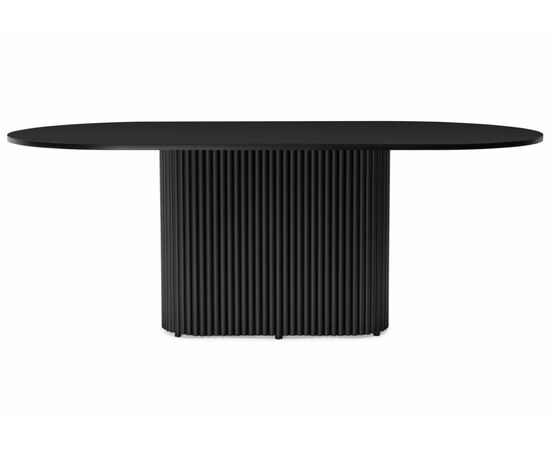 Стол деревянный Барон О 180 х 90 черная пленка шагрень / черные ноги, изображение 2 | Интернет магазин мебели и декора LifeDekor