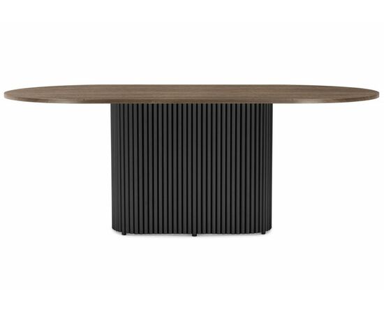 Стол деревянный Барон О 180 х 90 дуб кантри пленка / черные ноги, изображение 3 | Интернет магазин мебели и декора LifeDekor