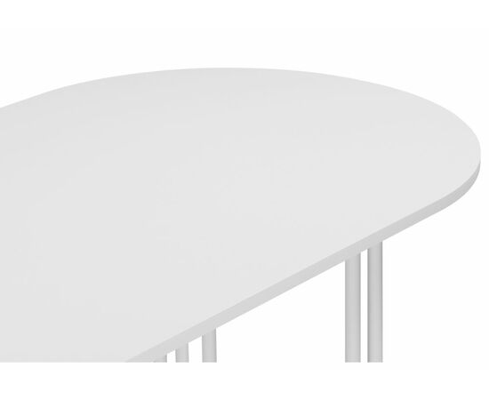 Стол деревянный Хьюго О 160 х 90 белая шагрень пленка / белые ноги, изображение 6 | Интернет магазин мебели и декора LifeDekor