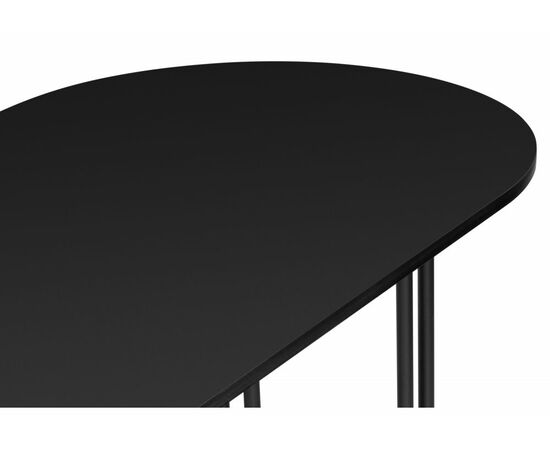 Стол деревянный Хьюго О 160 х 90 черная шагрень пленка / черные ноги, изображение 4 | Интернет магазин мебели и декора LifeDekor