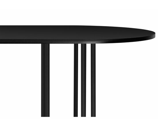 Стол деревянный Хьюго О 160 х 90 черная шагрень пленка / черные ноги, изображение 5 | Интернет магазин мебели и декора LifeDekor