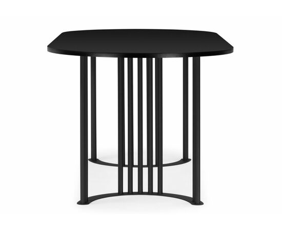 Стол деревянный Хьюго О 180 х 90 черная шагрень пленка / черные ноги, изображение 2 | Интернет магазин мебели и декора LifeDekor