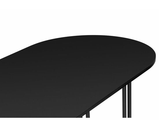 Стол деревянный Хьюго О 180 х 90 черная шагрень пленка / черные ноги, изображение 5 | Интернет магазин мебели и декора LifeDekor