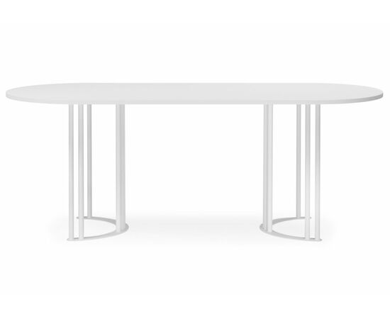 Стол деревянный Хьюго О 180 х 90 шагрень пленка / белые ноги, изображение 3 | Интернет магазин мебели и декора LifeDekor