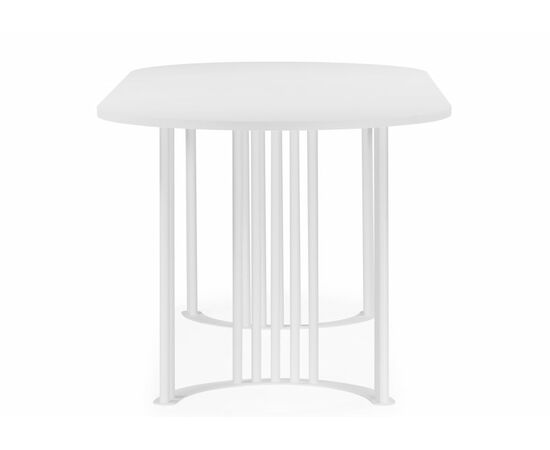 Стол деревянный Хьюго О 200 х 90 белая шагрень пленка / белые ноги, изображение 4 | Интернет магазин мебели и декора LifeDekor