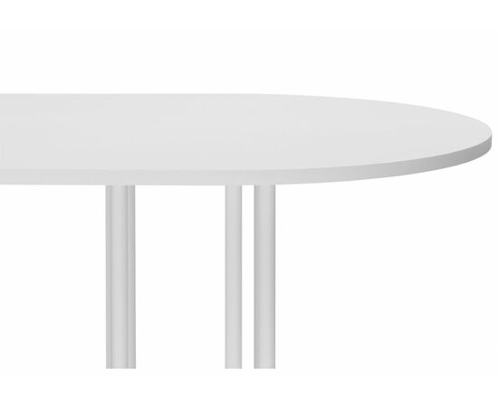 Стол деревянный Хьюго О 200 х 90 белая шагрень пленка / белые ноги, изображение 5 | Интернет магазин мебели и декора LifeDekor